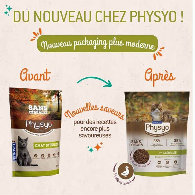 Croquettes chat stérilisé canard