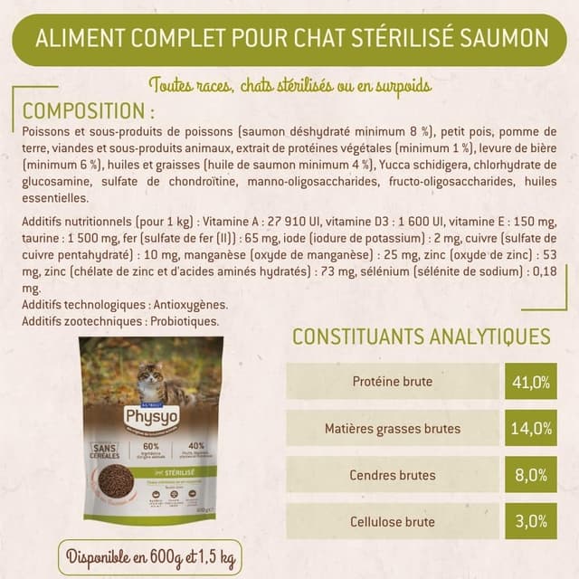 Croquettes chat stérilisé saumon