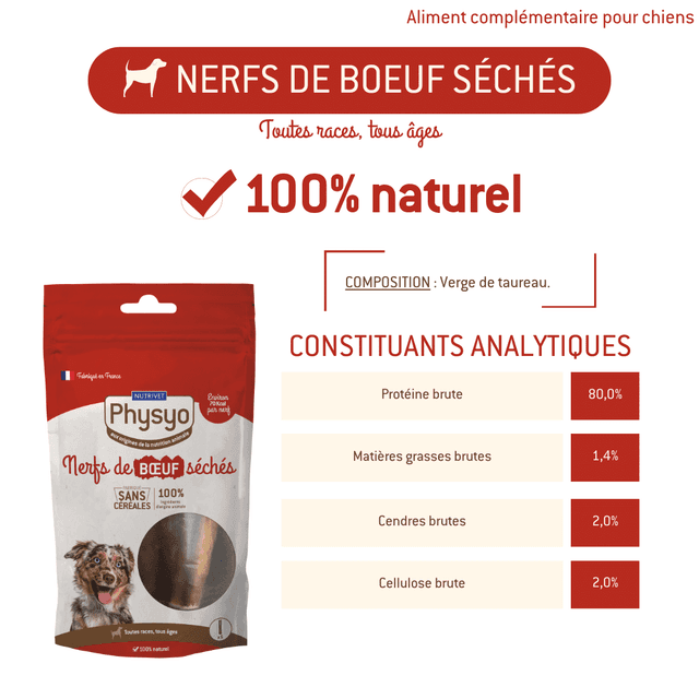 Nerfs de bœuf séchés pour chiens