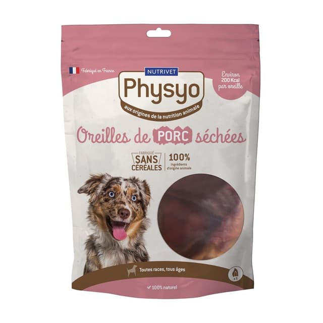 Oreilles de porc séchées pour chiens
