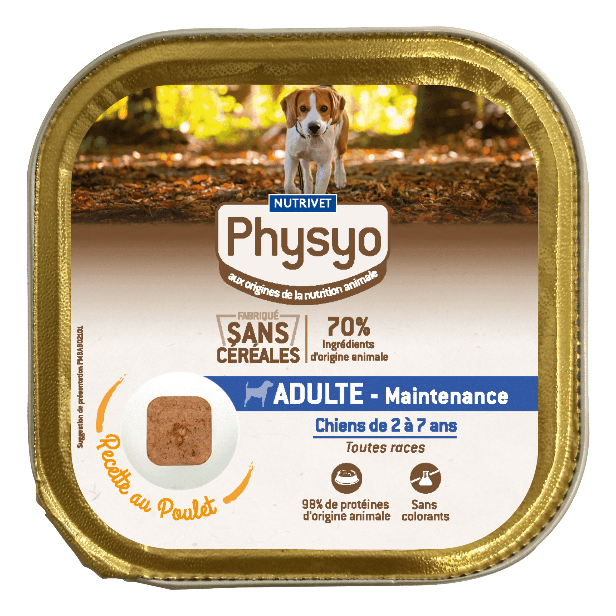 Terrine chien adulte maintenance au poulet