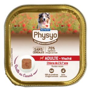 Terrine chien adulte vitalité au canard