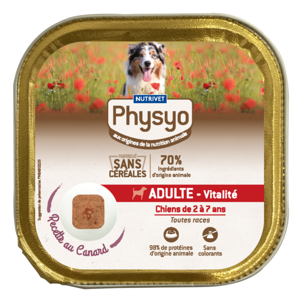 Terrine chien adulte vitalité au canard