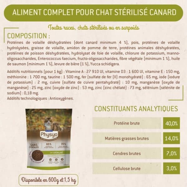 Croquettes chat stérilisé canard – Image 3
